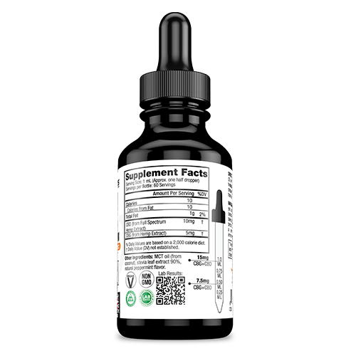 CBG+CBD Oil 900mg Tincture Peppermint Axis Labs CBD - CBD+CBG Oil Tincture