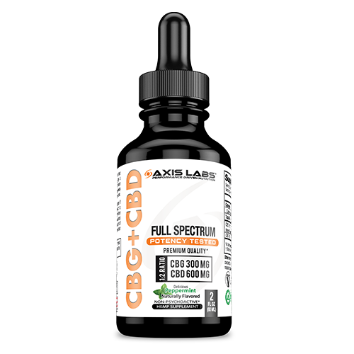 CBG+CBD Oil 900mg Tincture Peppermint Axis Labs CBD - CBD+CBG Oil Tincture