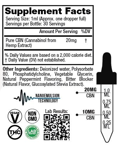 CBN Elixir Water-Soluble 1oz Peppermint Axis Labs CBD - CBD Oil, CBN, Elixir, Tincture